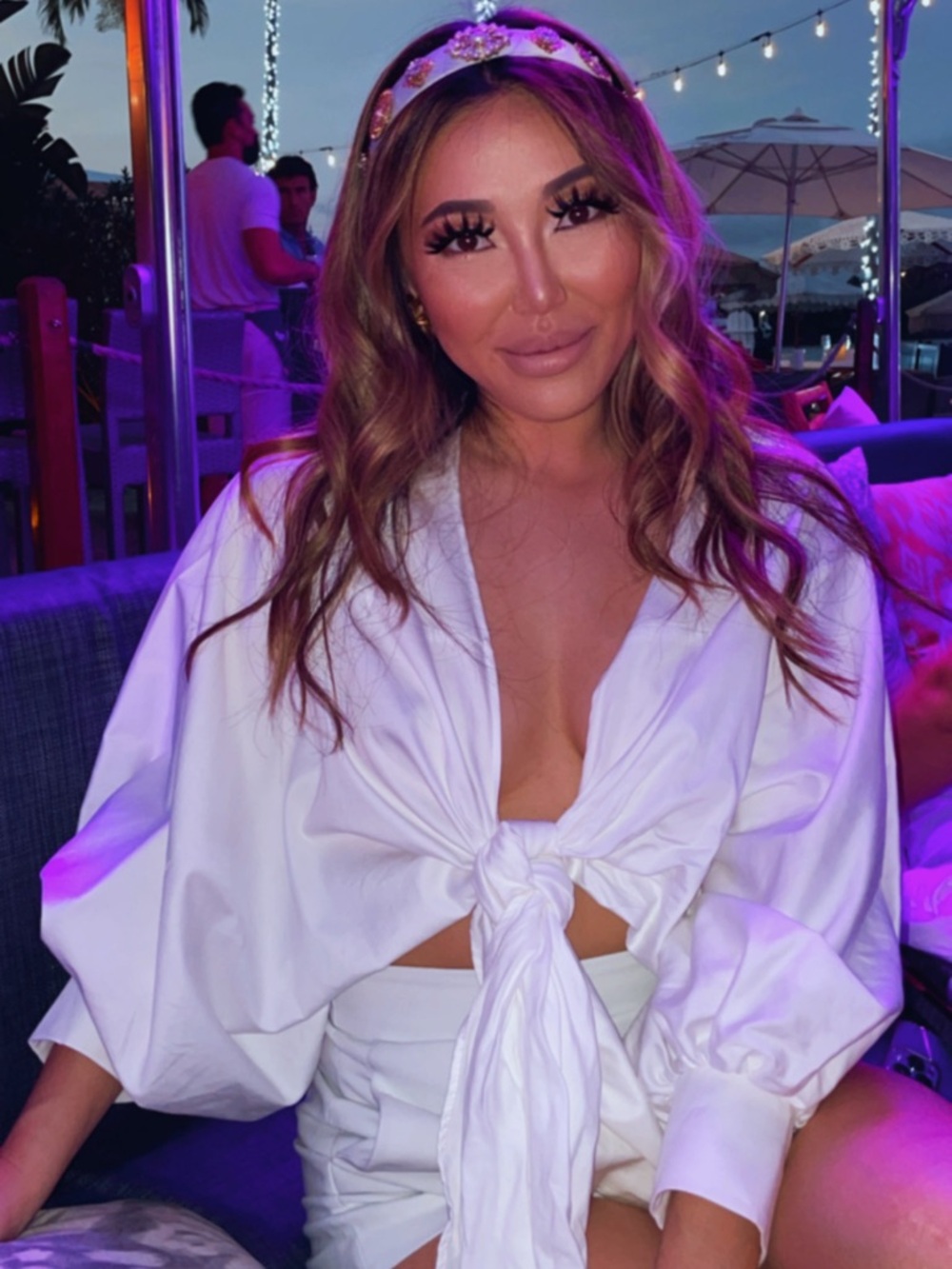 White Tie-Front Blouse